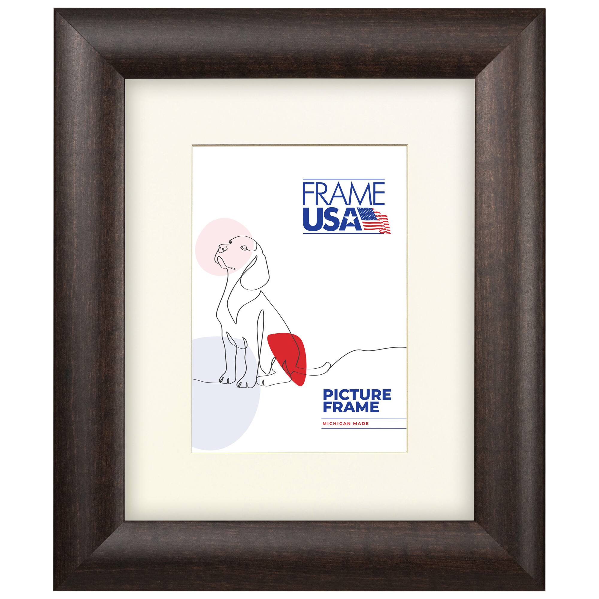 Frame USA Corporate Rounded Brazilian Walnut Single Image Picture Frame with Mat